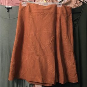 Christopher Banks rust pumpkin embroidered A line skirt size 12